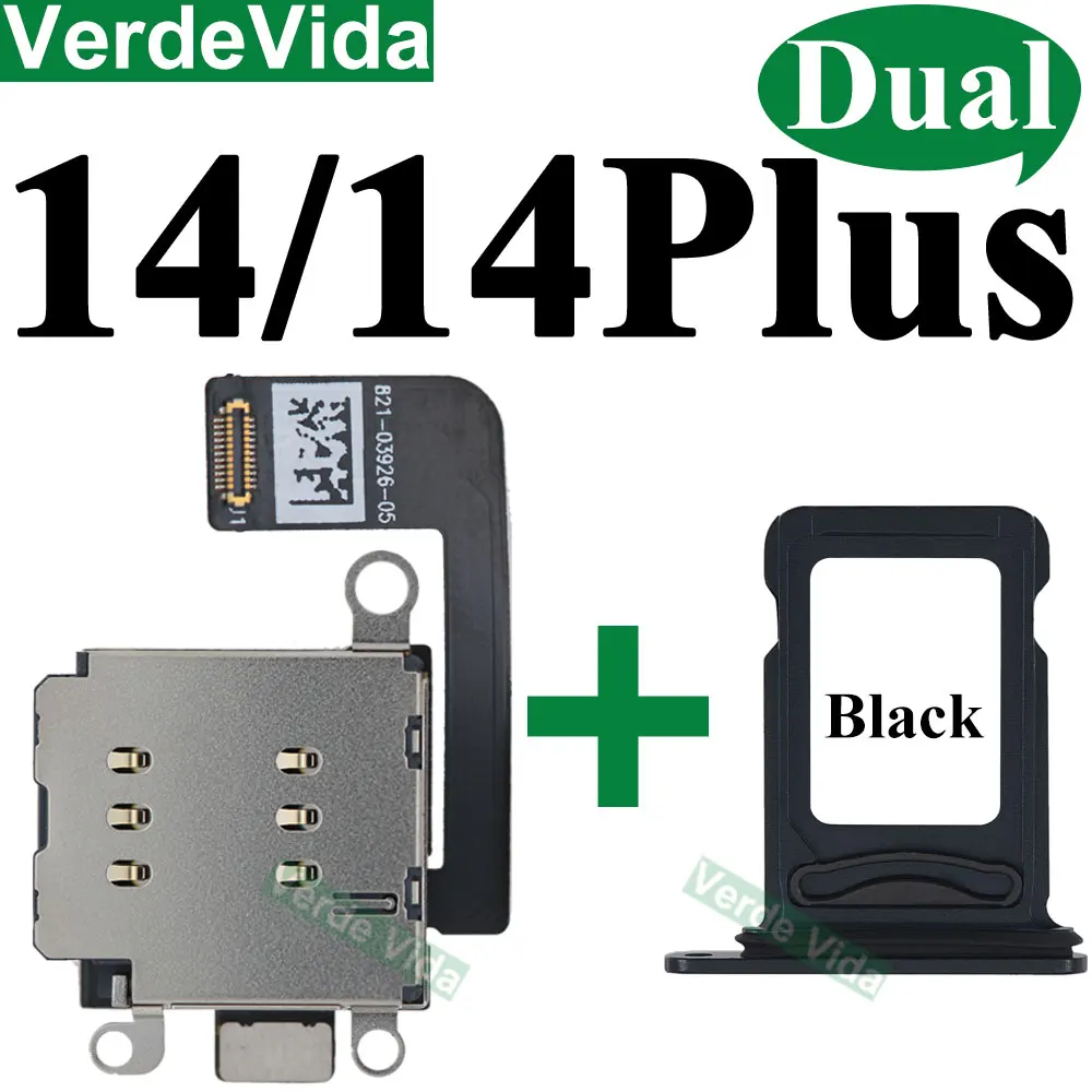 1Set Dual Sim Card Reader Connector Flex Cable Tray Slot Holder Adapter for iPhone 11 12 13 16 Pro Max 14 15 Plus Sim Card Tray image 5