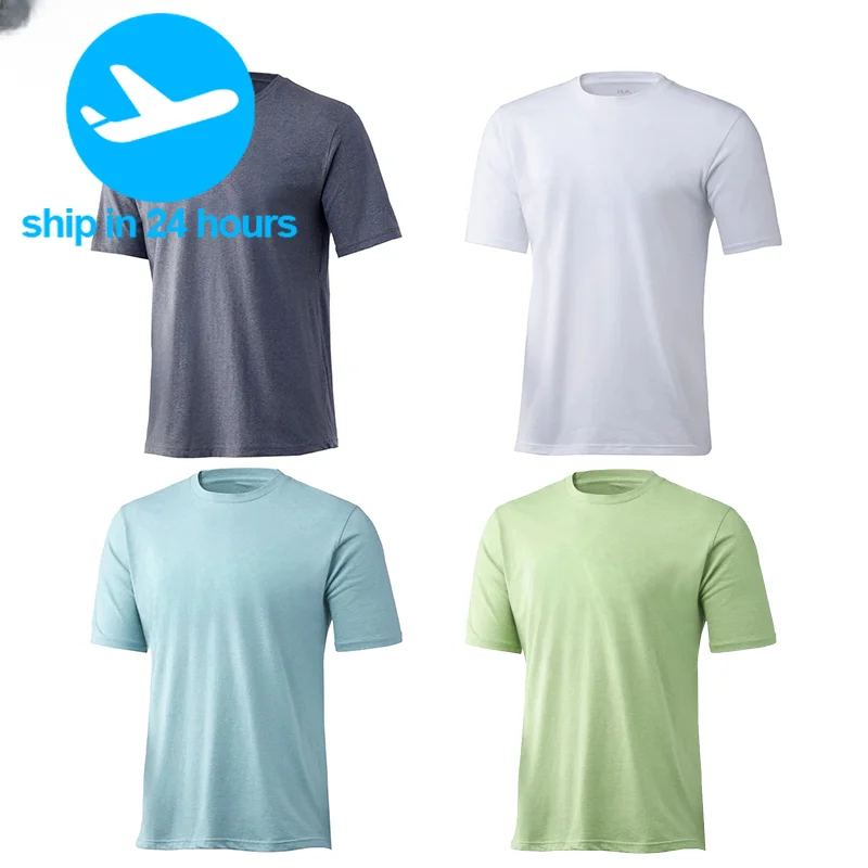 Fishing Wear Performance Short-Sleeve T-Shirts Mens UPF50 Sun Protection Shirt Breathable Outdoor Sport Fishing Clothing