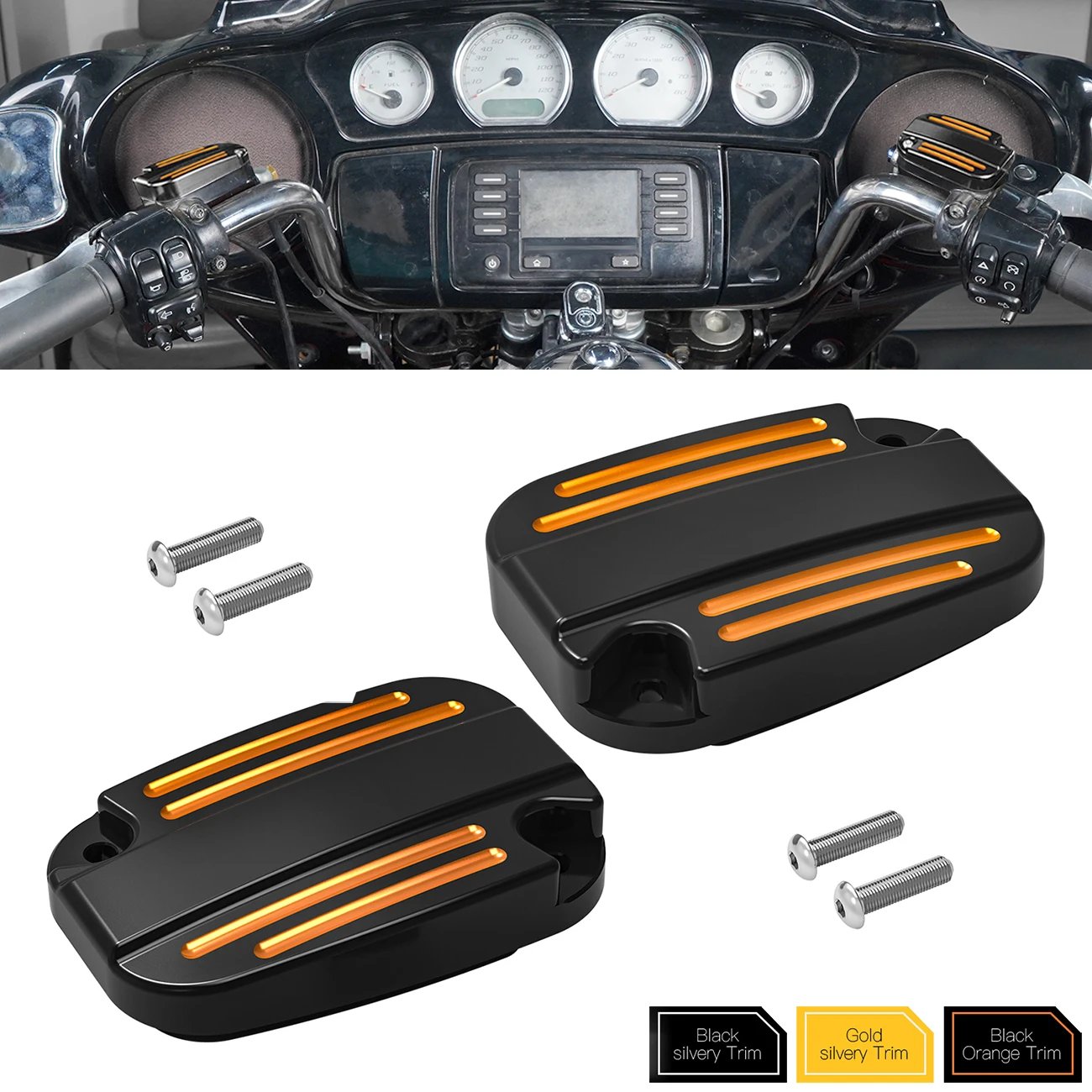 For Harley Road King FLHR 2018-2020 Electra Glide Standard FLHT 2019-2020 CNC Front Brake Clutch Master Cylinder Cover Cap