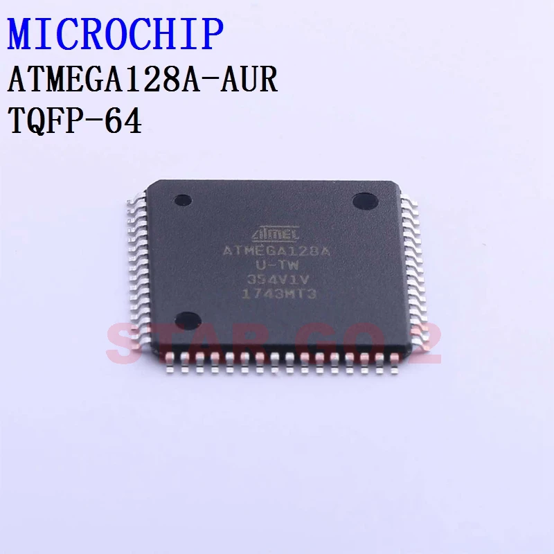 5PCSx ATMEGA128A-AUR TQFP-64 MICROCHIP Microcontroller