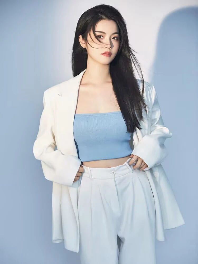 

Minimalist White Suit Set Personal Image Studio Art Photohoot Traditional Chinese Costume Women's Fashion Spring 2025