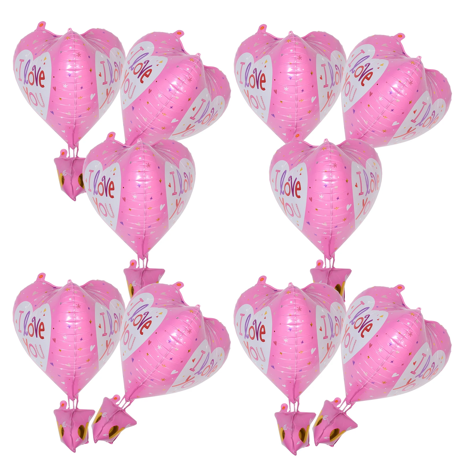 

10pcs Hot Air Balloon Valentine Day Birthday Party Foil Balloons Girls Heart Shaped Celebration Decor Pink Love Anniversary