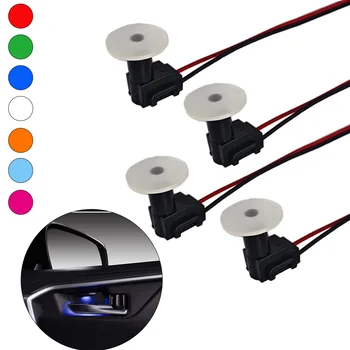 Araba kapı kolu ışığı, LED ortam ayak dayama ışığı, tek renk yayan 20mm ışık kılavuzu kapağı, evrensel 12V model