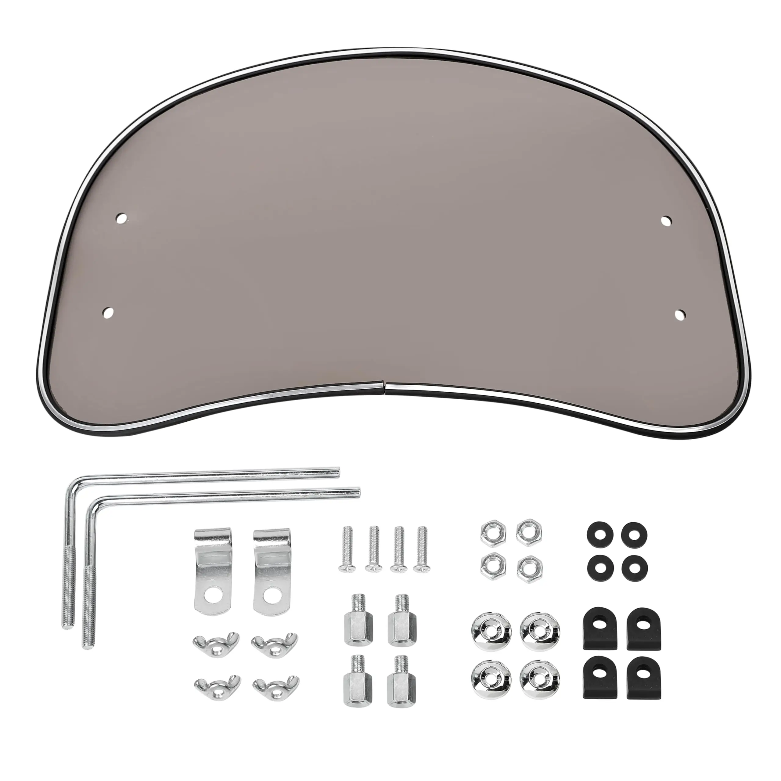 

Universal Motorcycle Windshield in PC Material, Upgraded 3mm Thickness,15.7"* 7.87" Scooter Windscreen