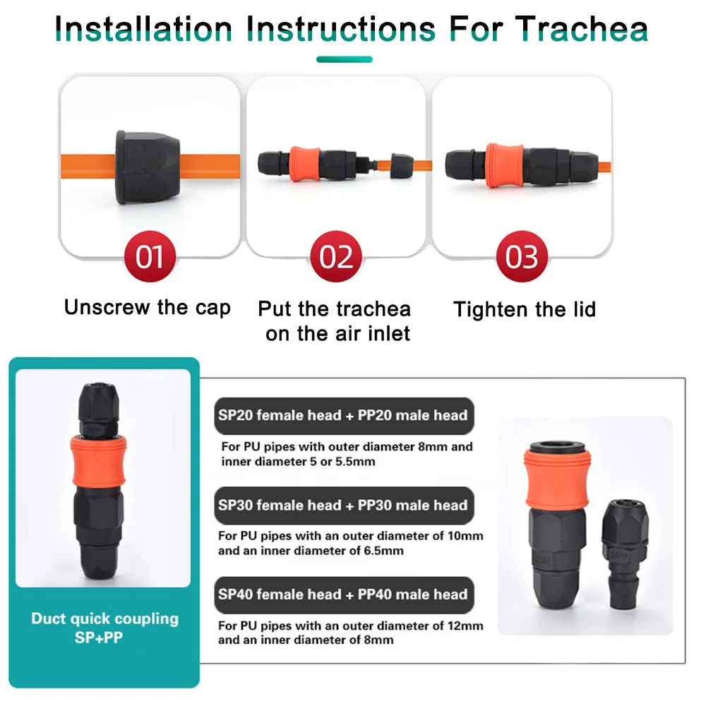 Not a European Standard Type Pneumatic Fittings Air Compressor Hose Quick Coupler Plastic Steel C Type Quick Connector