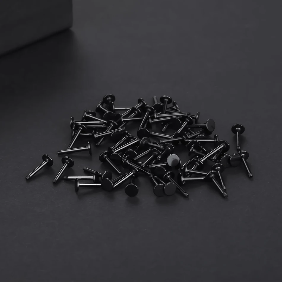 100Pcs/Set Steel Labret Bars Post Only for Lip Ring Piercing Replacement Ear Tragus Helix Daith Earring Piercings Accessories