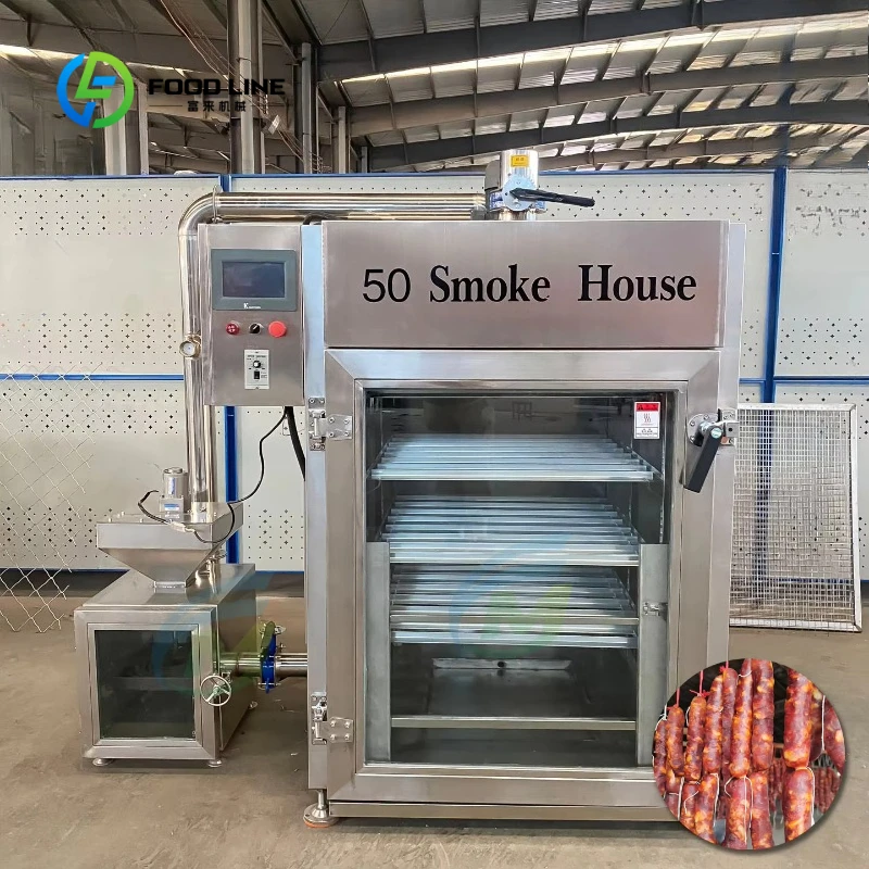 Customized Commercial Meat Processing Machine 50/100 Type Stainless Steel Smoke House Sausage Fish Smoker Oven