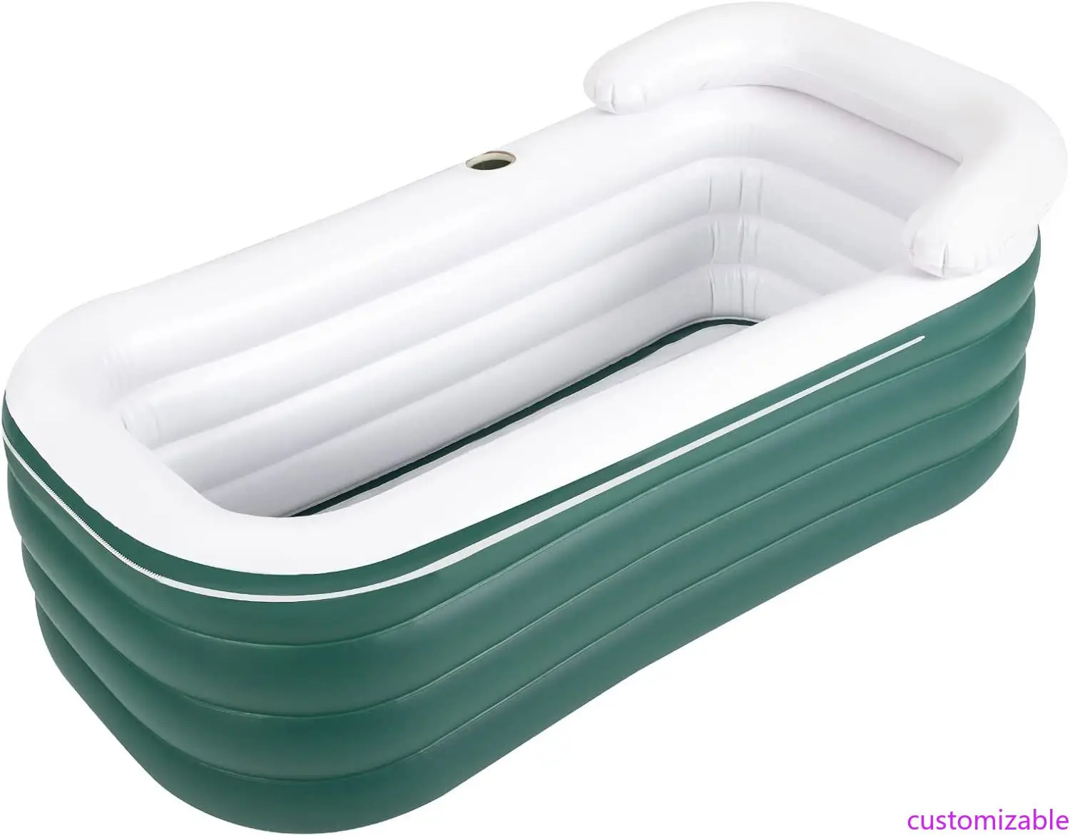 

Portable Foldable Bathtub - Inflatable Freestanding Pool for Home Spa, Hot or Cold Baths (Grey)