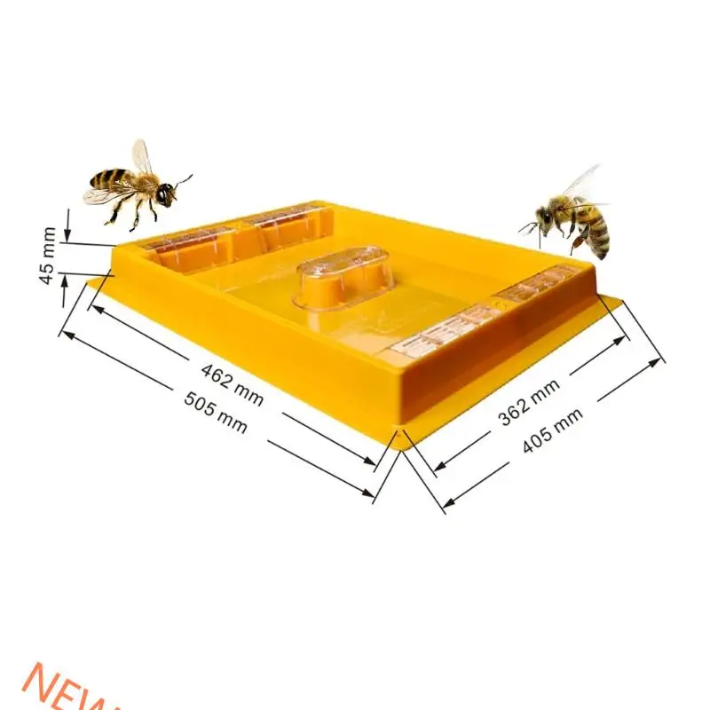 وحدة تغذية خلايا النحل ذات سعة كبيرة 50 × 40 × 4.5 سم تغذي 2 مستعمرات في نفس الوقت ملحقات تربية النحل مع غطاء آمن