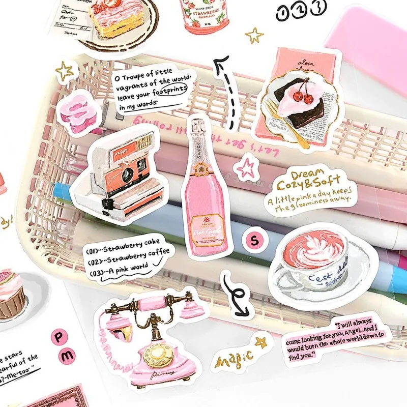 

Fashion European Paper Stickers INS Aesthetic Cute Journaling Scrapbooking Decals Kawaii Retro Planner Diary Decal DIY Supplies