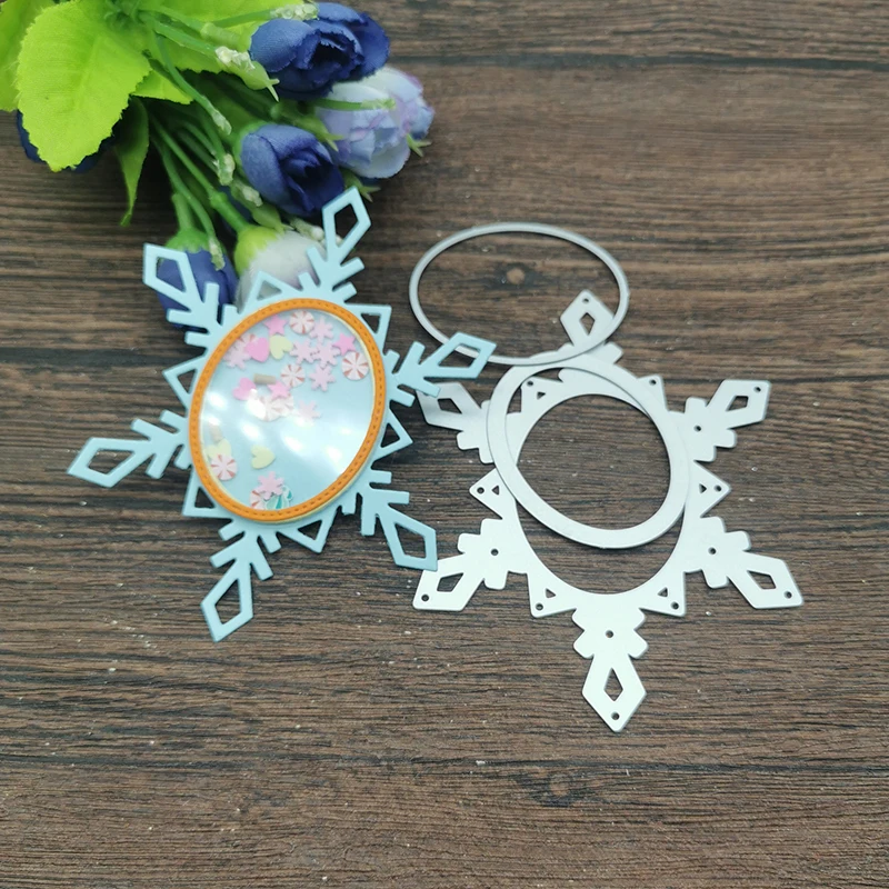 Weihnachten Schneeflocke Shaker Blume Schneiden Stirbt Schablonen Für DIY Scrapbooking Dekorative Präge Handwerk Stanzen Vorlage