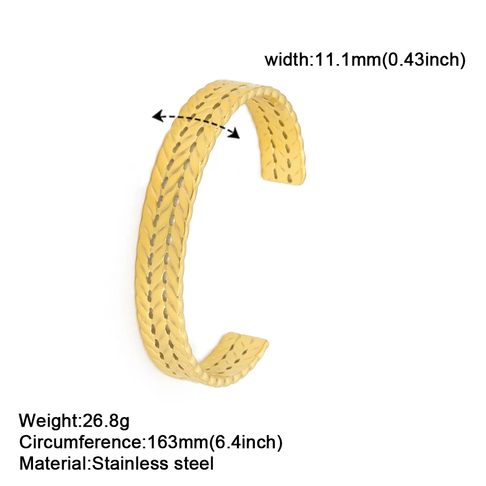 Skyrim Twist Weave Cuff bracciale donna uomo acciaio inossidabile regolabile aperto Color oro Bangle Punk Party Jewelry Gift for Lover