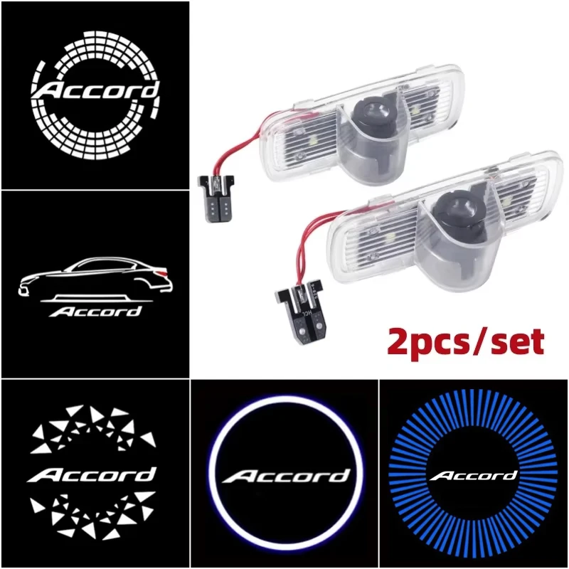 2 шт. светодиодные приветственные огни для дверей автомобиля, проектор с логотипом, призрачная теневая лампа для Honda Accord 2004-2013 2005 2006 2007 2008 2012
