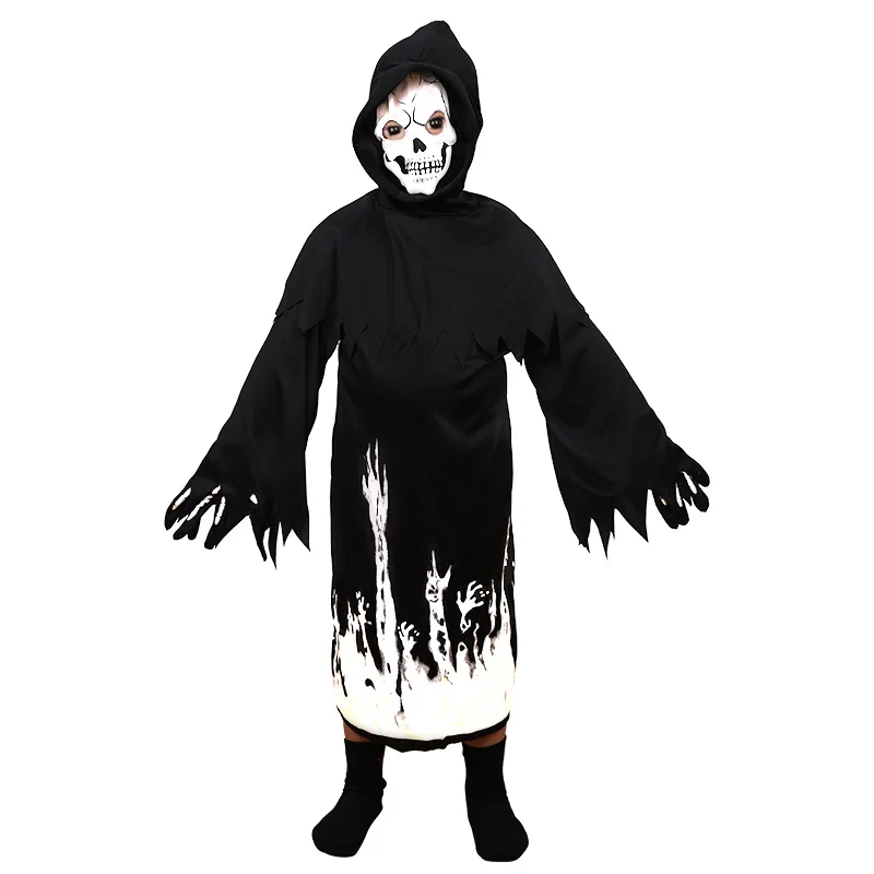 Conjunto de luz noturna infantil Reaper – Robe de médico de esqueleto e Reaper, adequado para Halloween, festas temáticas