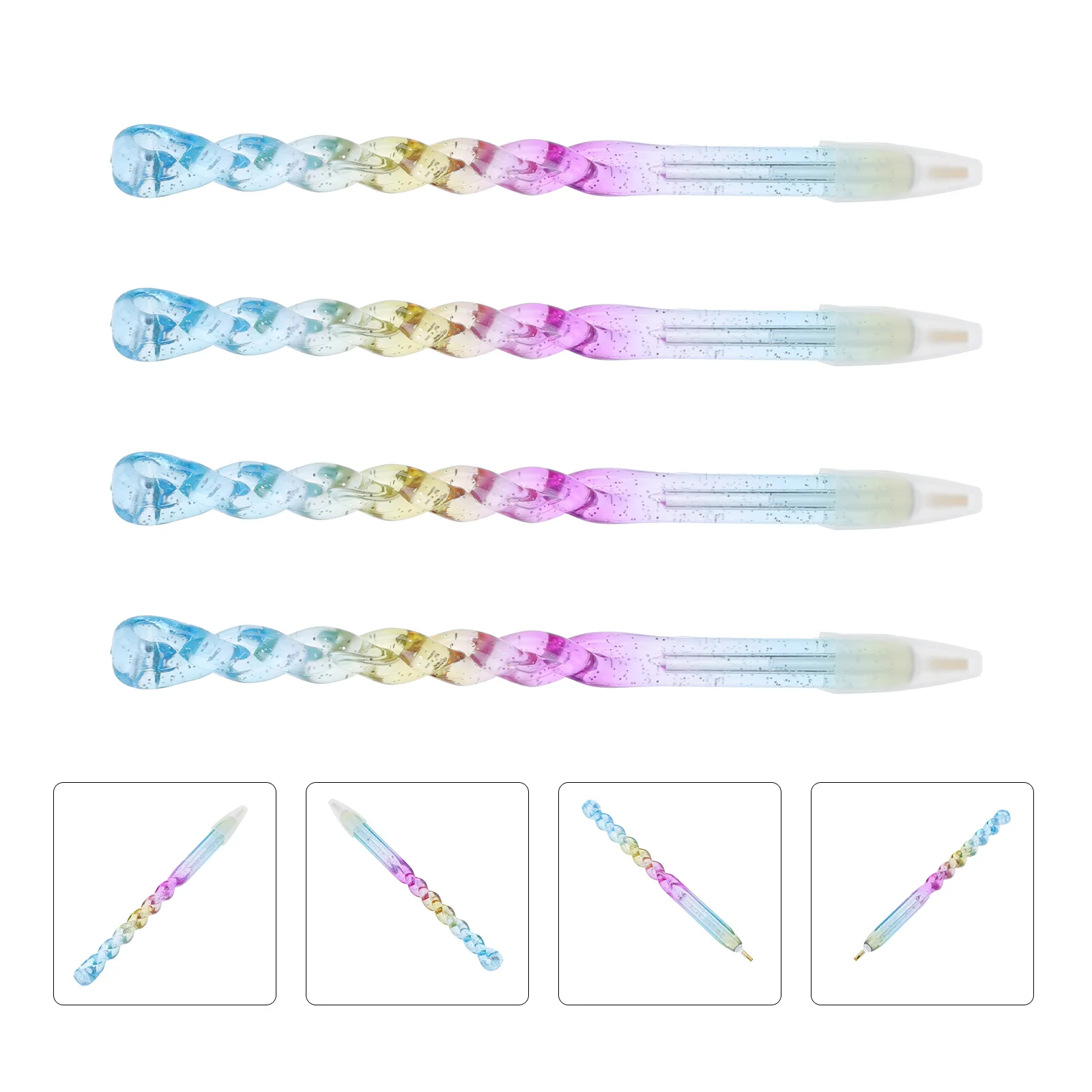 

4Pcs High Quality Abs Plastic Nail Point Drill Pen Diy Manicure Gems Picking Tool