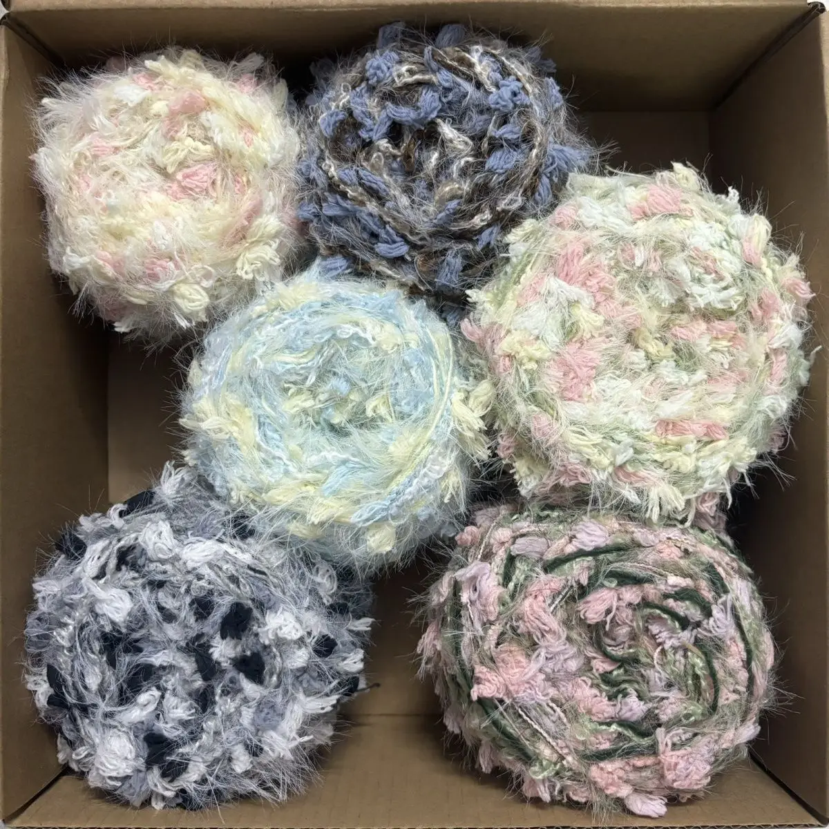 

8pc Multi Style Hand Mixed Thread Combination about 400g Hand Woven Scarves Bags Super Soft DIY Material Crochet Card Set Gift