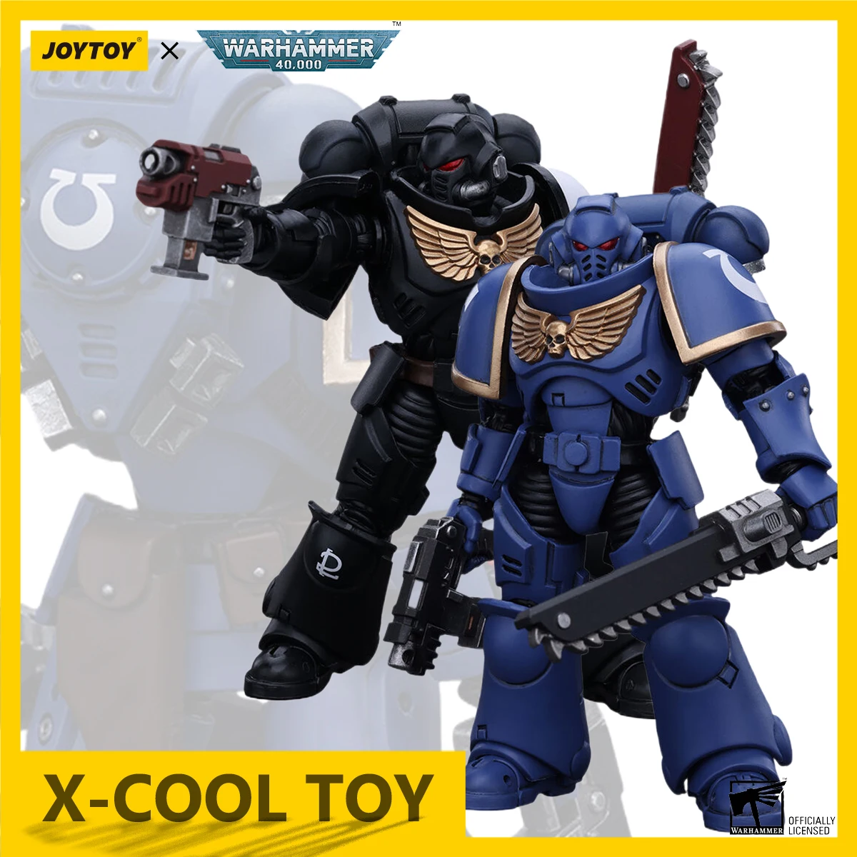 JOYTOY Warhammer 40K figura de acción Ultramarines Outriders hermano Catonus estatuilla hermano Valtus figura móvil conjunta modelo de juguete