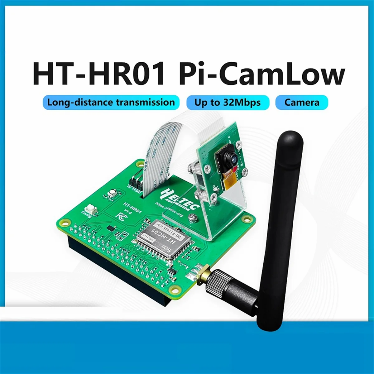 

M86K WiFi HaLow Module Pi-CamLow for HAT 5MP Camera 32.5Mbps High-Speed Data Transfer Mesh Networking