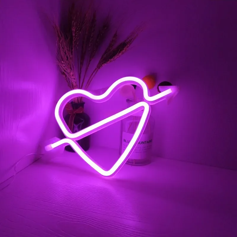 Imagem -04 - Led Neon Light Amor Vinho Vidro Borboleta Flamingo Luzes de Forma de Nota Internet Celebridade Feriado Lâmpada Decorativa Novidade