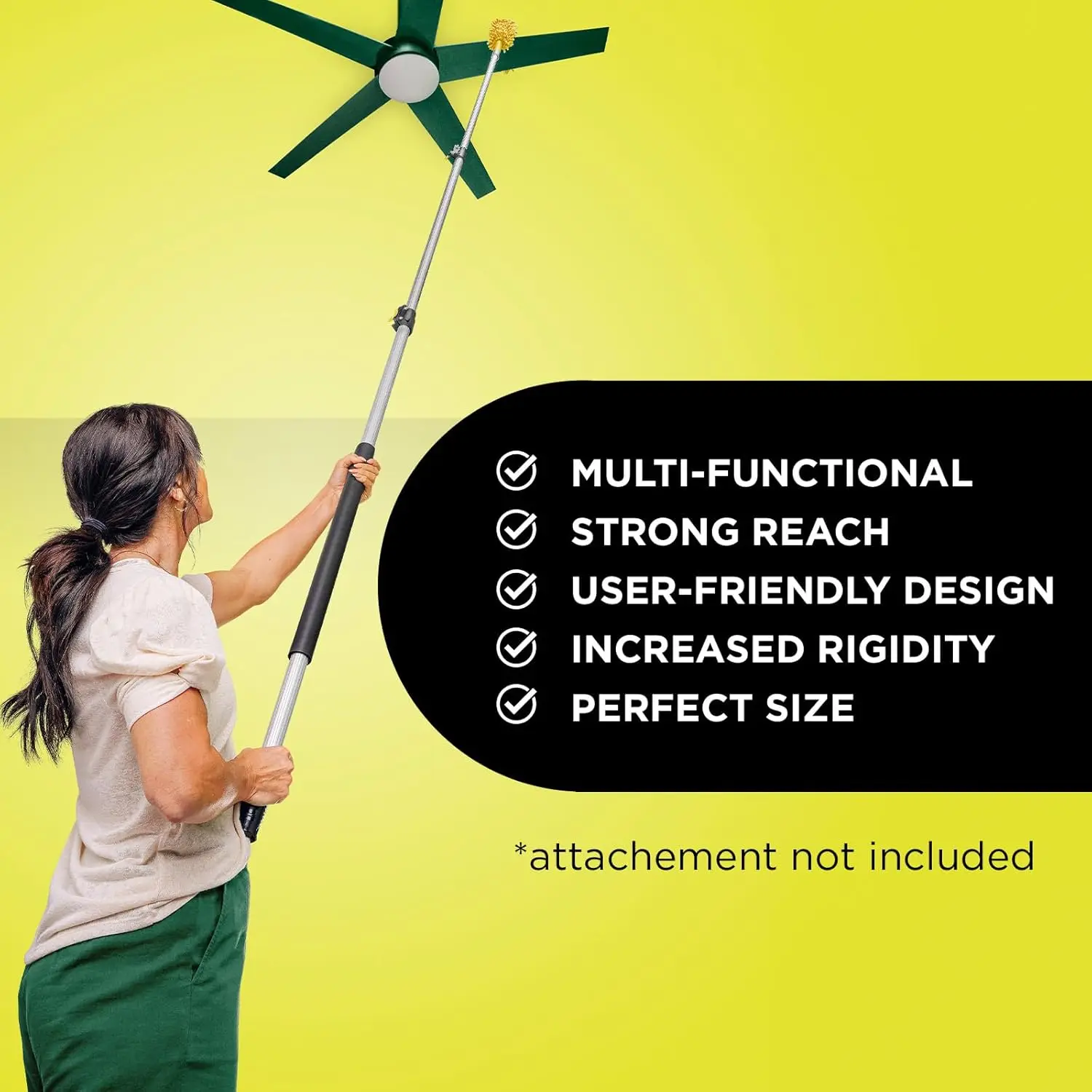 6-24 Ft Telescoping Pole for Cleaning, Window Washing, Painting - Extendable High Reach Tool Indoor & Outdoor