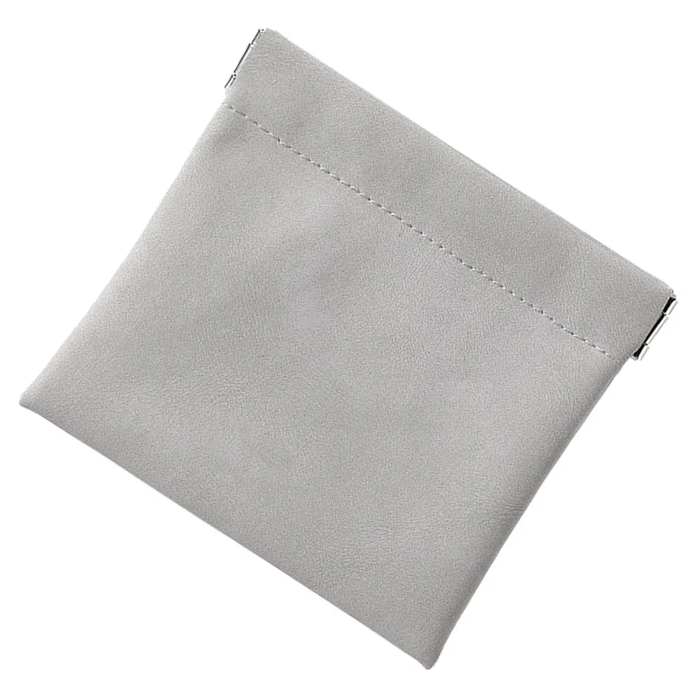 Everyday Carry PU Leather Pocket Cosmetic Bag Squeeze Top Compact Mini Makeup Bag Durable Self Closing Makeup Storage Bag Travel