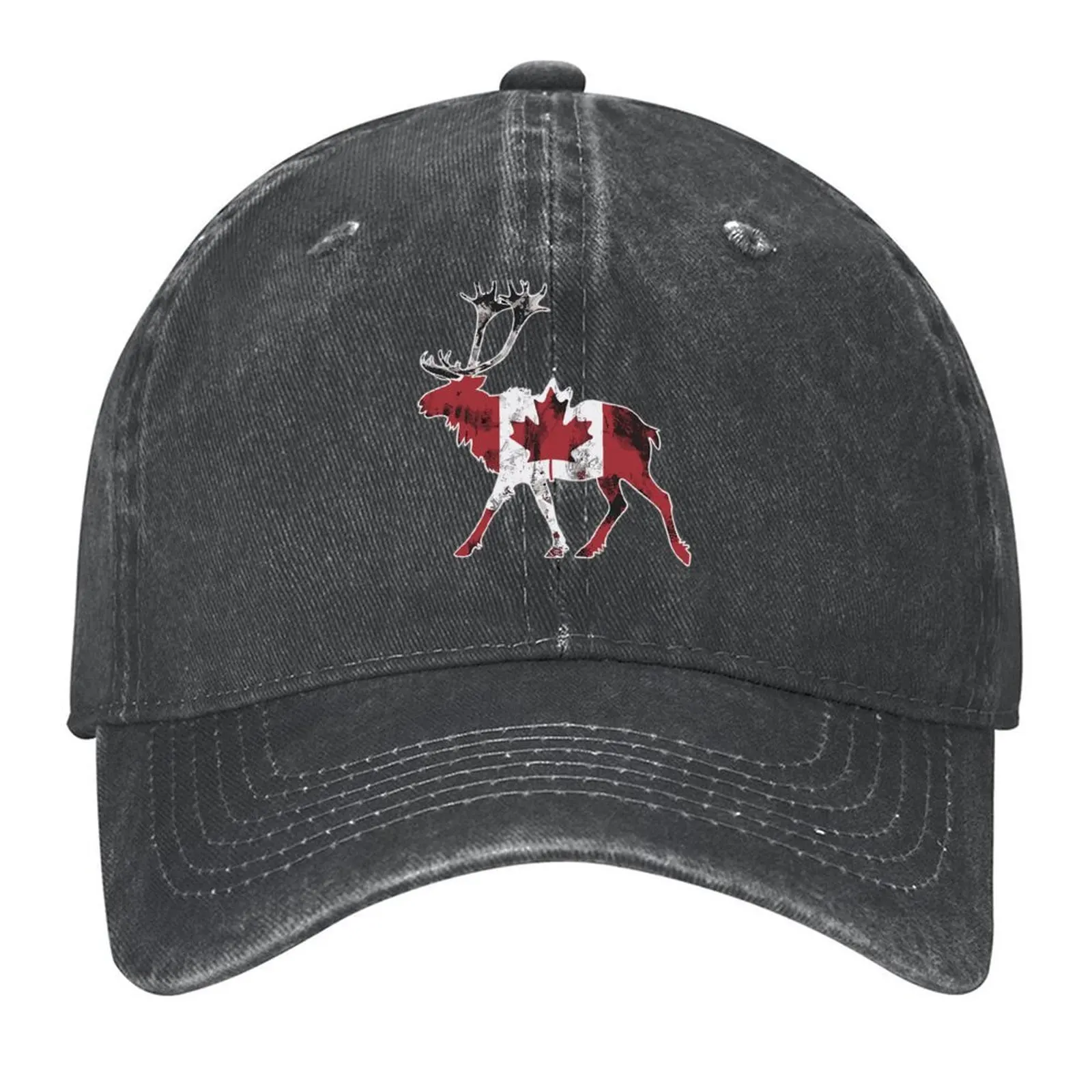 

Maple Leaf Caribou Canadian Flag Canada Baseball Cap Luxury Hat Dropshipping Golf Hat Big Size Hat Ladies Men's