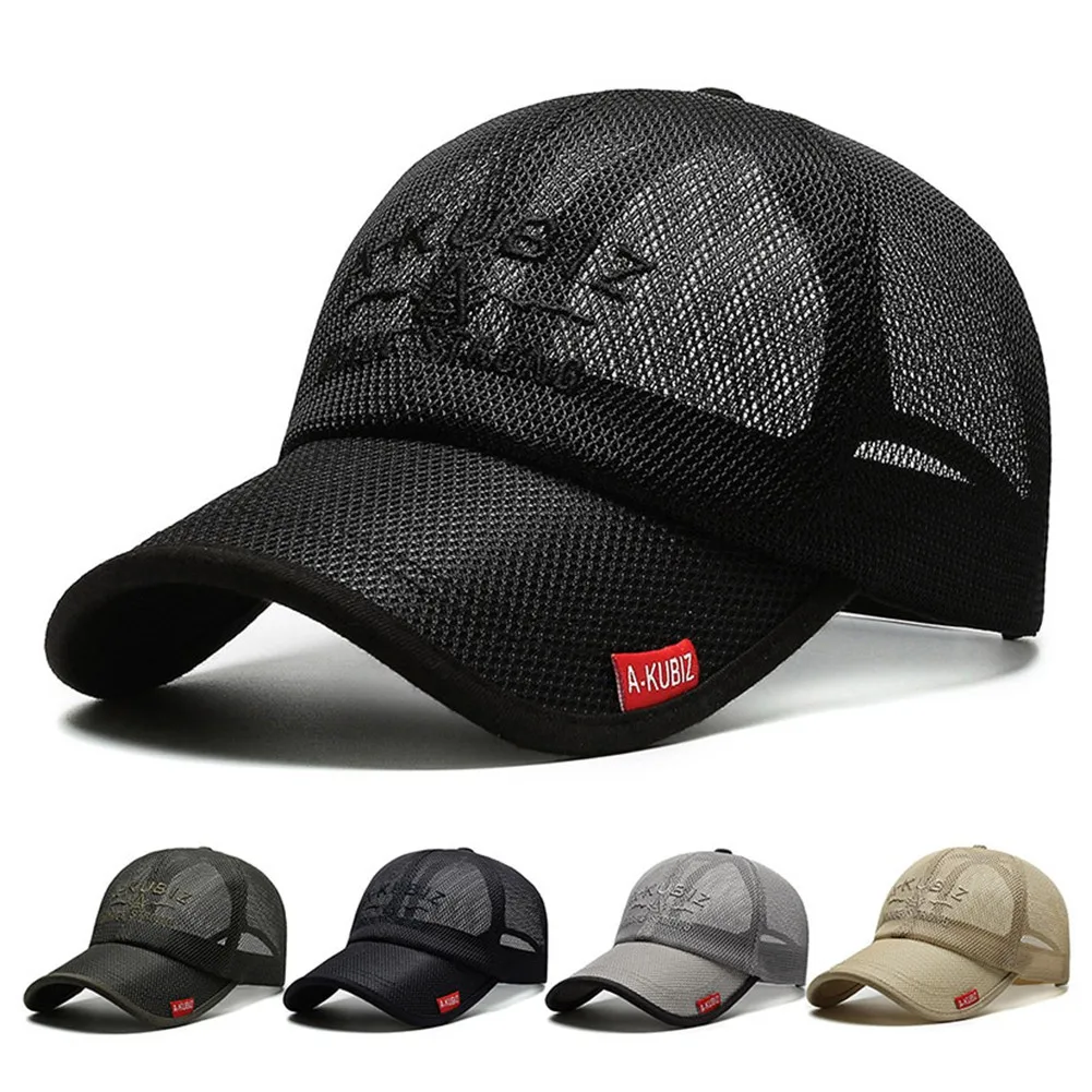 Summer Women Men Mesh Baseball Cap Brim Sunhat Outdoor Breathable Hip Hop Baseball Hats Casquette