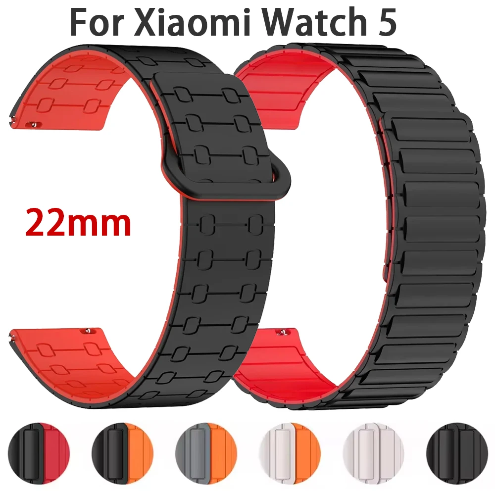 22mm Magnetisches Silikonarmband für Xiaomi Watch 5 Sportarmband Correa für Xiaomi Watch Mi S4 S3 S2 S1 Pro/Active/Color 2/2 Pro