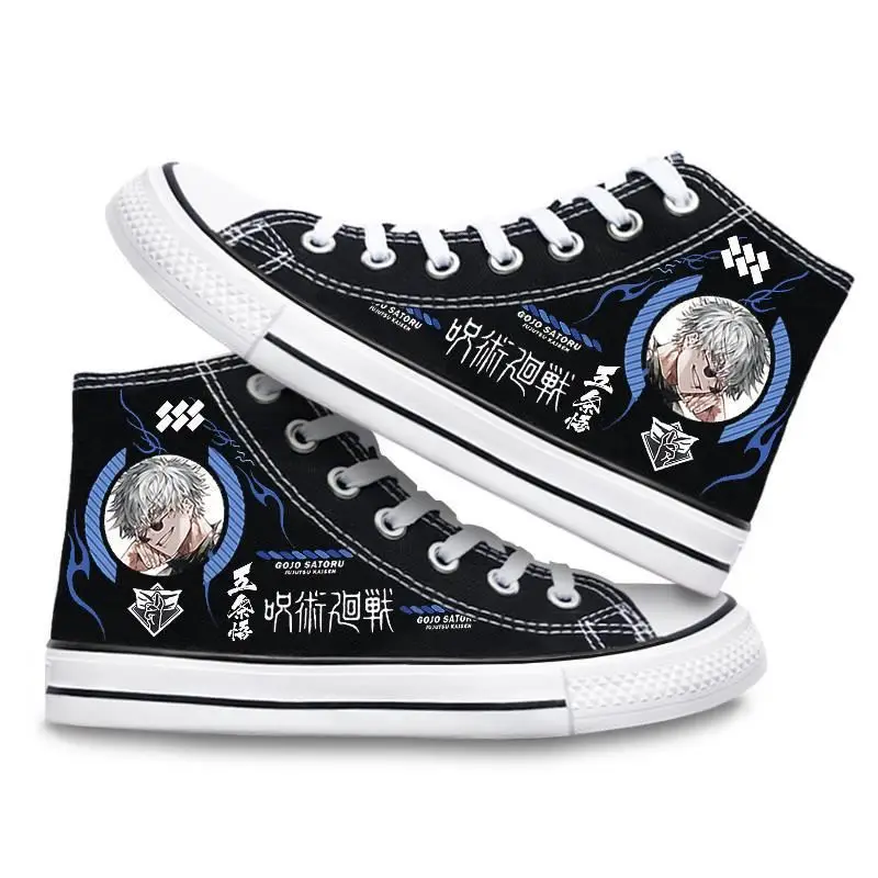 Anime Jujutsu Kaisen Satoru Gojo Men Shoes Vulcanize Canvas Shoes High Top Sneakers Unisex Casual Breathable Platform Shoes Gift