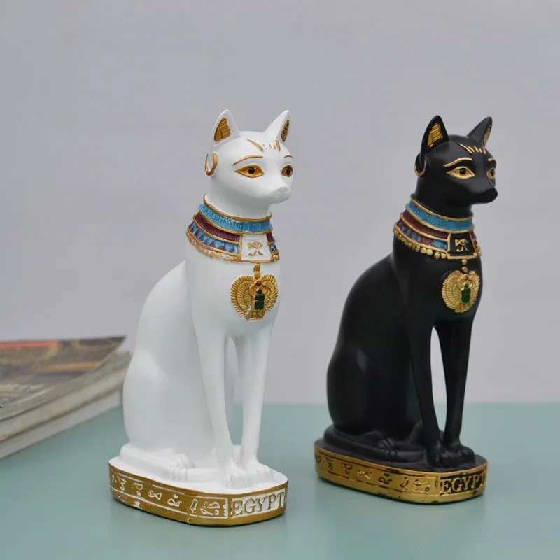 Cat Statue Ornament Egyptian  Figurine  Decoration Vintage  Goddess  Home Garden