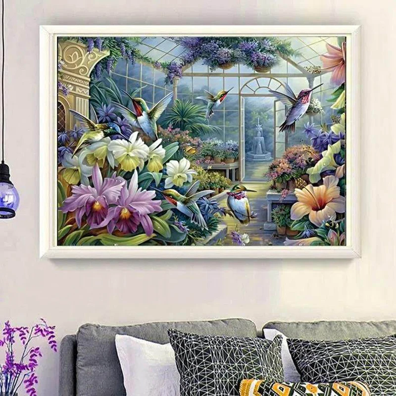 DIY Cross Stitch Kits Hummingbird Paradis Pattern Living Room Bedroom Dining Room Chinese Style Famous Painting home decor