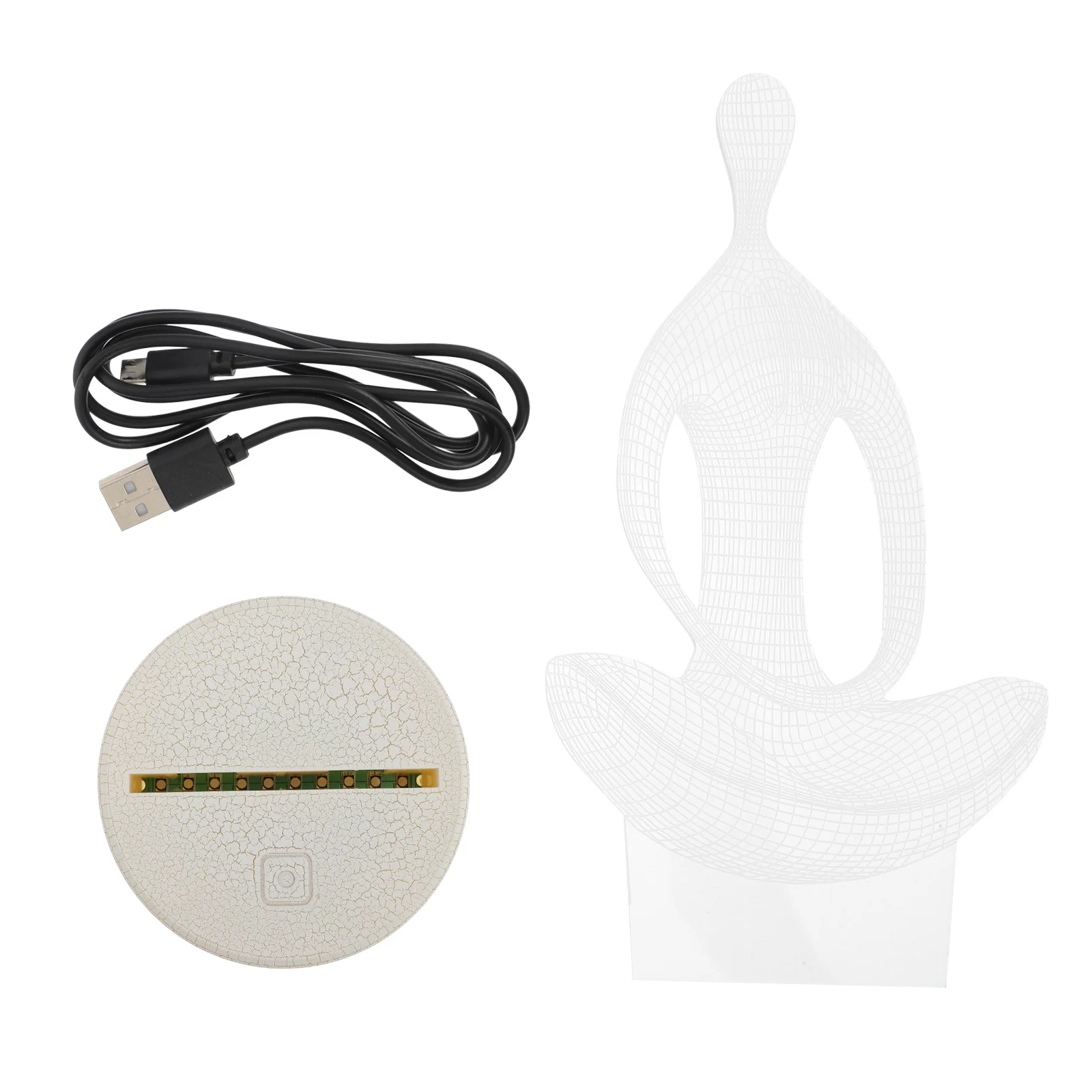 1 مجموعة اللمس ثلاثية الأبعاد ضوء الليل تغيير Led الوهم مصباح Usb بالطاقة التأمل الشكل ديكور السرير ضوء للمنزل