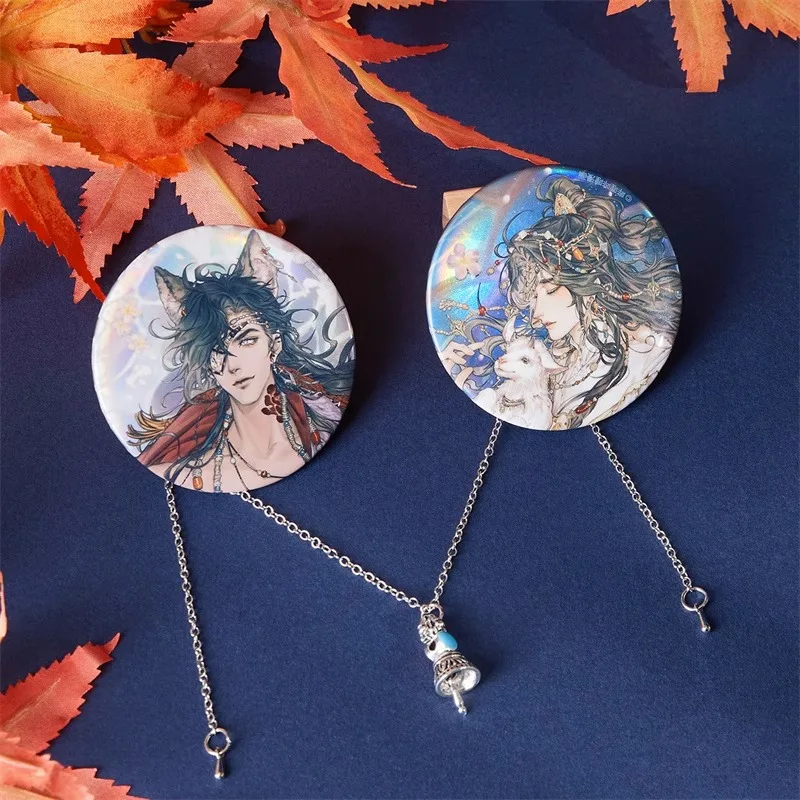 

Anime Tian Guan Ci Fu Cosplay Hua Cheng Xie Lian Official Cartoon Combination Badge Metal Chain Ornament Collect Gifts