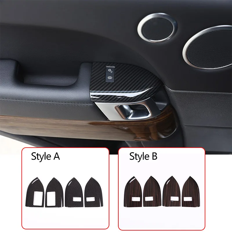 

For Land Rover Range Rover Sport 2014-2018 ABS Carbon Fiber Car Door Child Safety Lock Decorative Plate Sticker Car Accessories