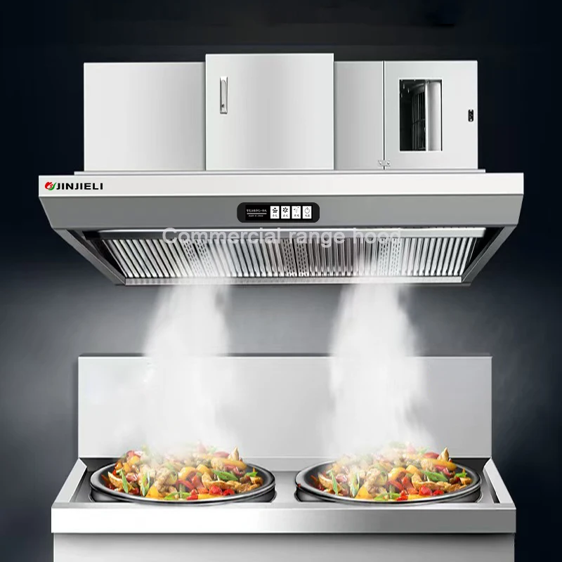 Factory Customized CE Approved Stainless Steel Ventless Kitchen Exhaust Extractor Hotel Commercial  Range Hood