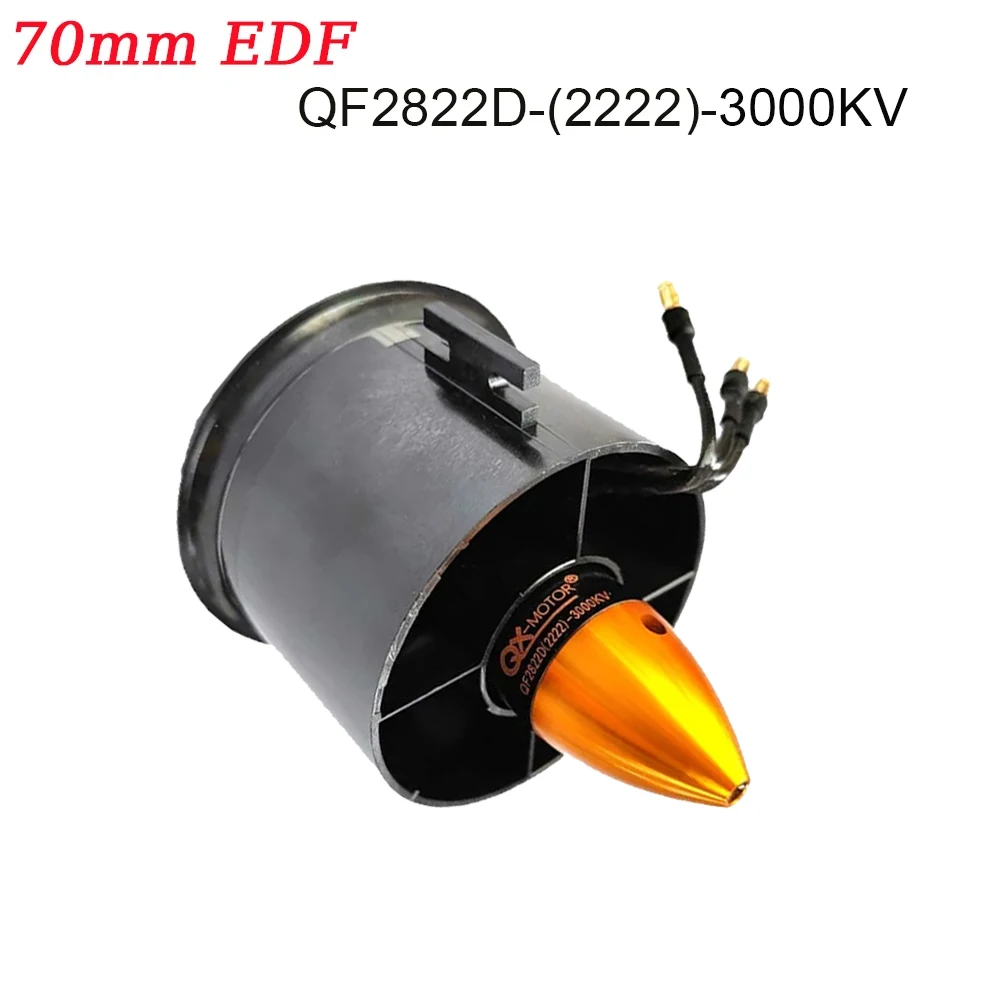 QX-MOTOR 70mm EDF with QF2822D-3000KV Brushless Motor 6 Blades Ducted Fan For RC Airplane Directly