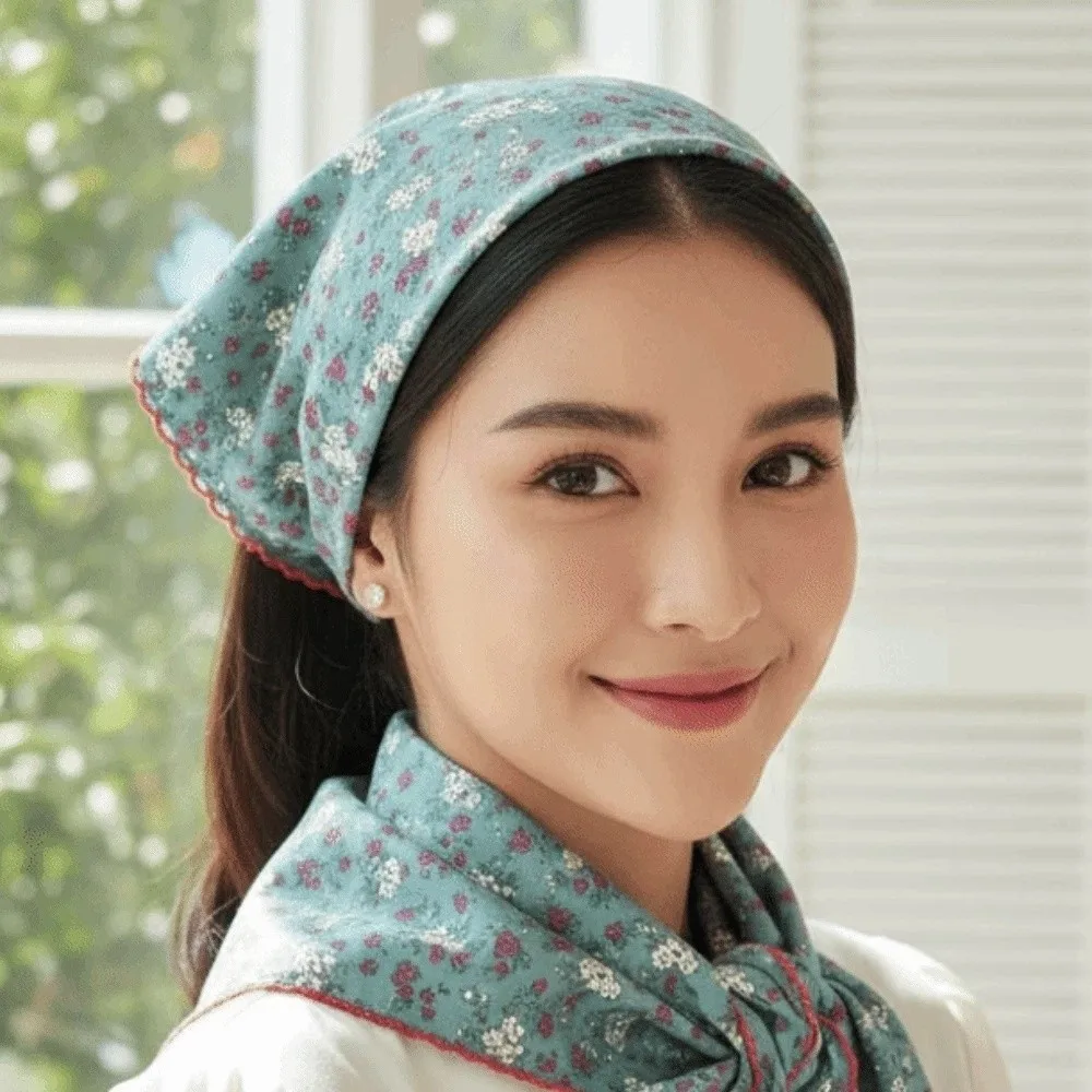 

for Gift Breathable Small Square Scarf Lightweight Sunshade Printed Silk Scarf Headband Hair Band Square Handkerchief Spring