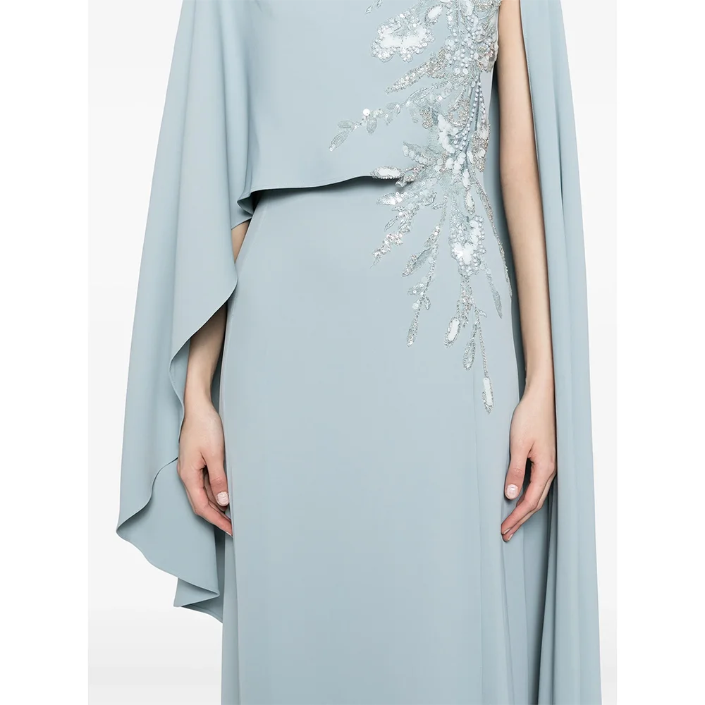 Customized O-Neck Long Sleeves Long Evening Dresses Elegant Formal Occasion Prom Gowns Bead 2025 Floor Length Prom Dresses