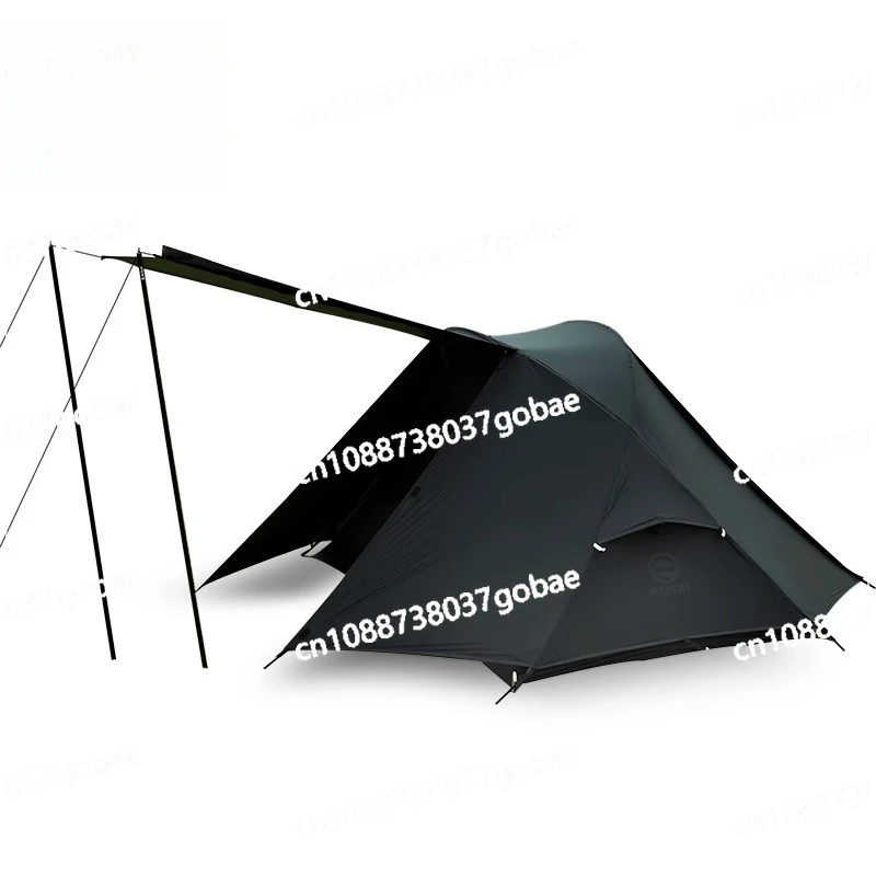Simple and pure-colored single-person lightweight 15d nylon outdoor camping and hiking tent, resistant to wind and rain