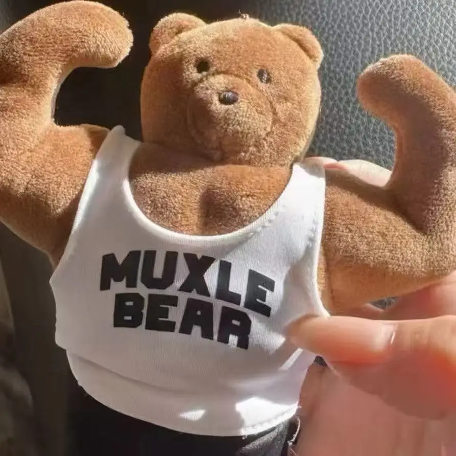 Cute Muscle Bear Keychain Funny Abs Bear Bag Pendant for Backpack Purse Car Keys Gym Couple Friend Fitness Birthday Gift view 3