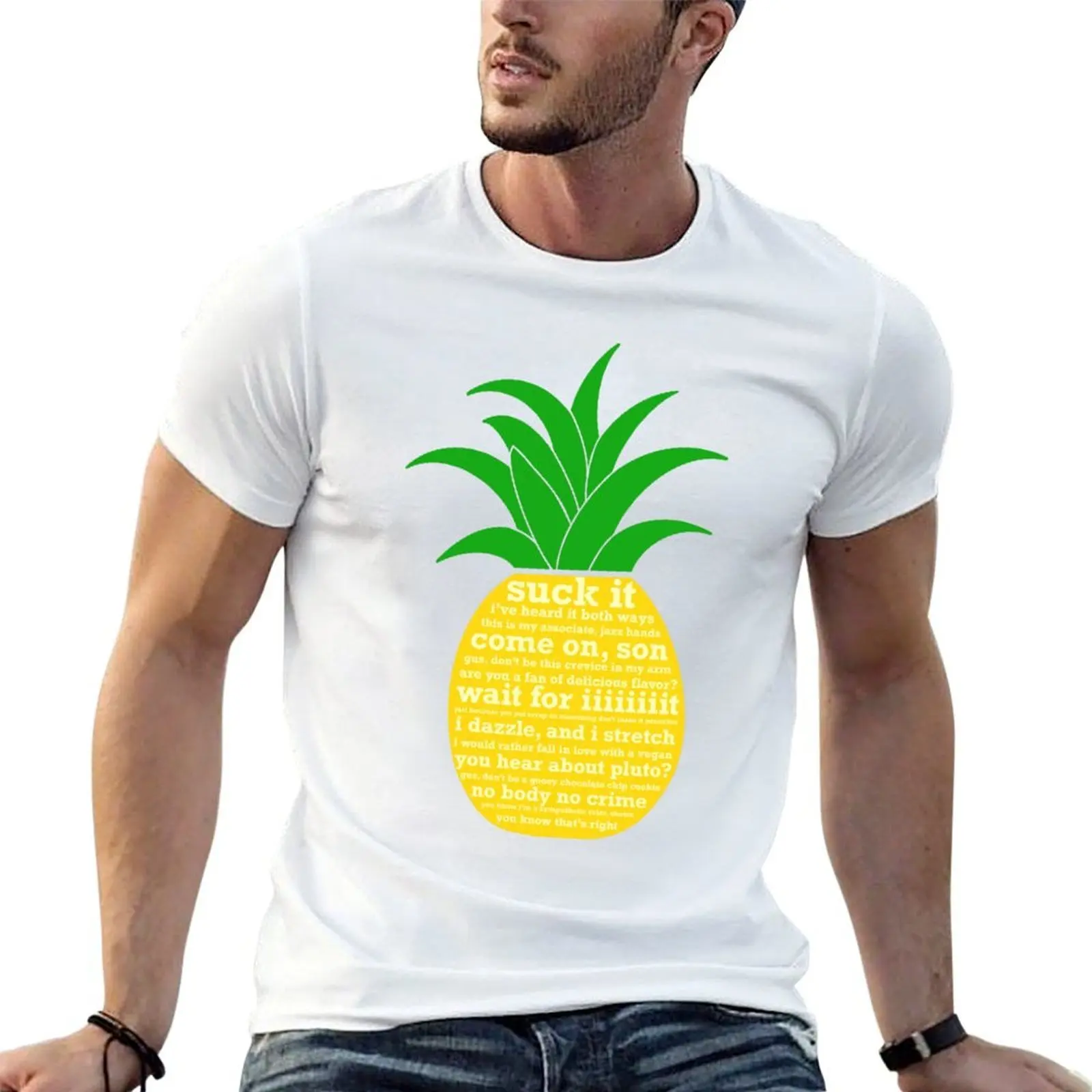 Psych Quotes Pineapple T-Shirt t shirt man casual t shirts designer t shirts for man slim fit T-shirt