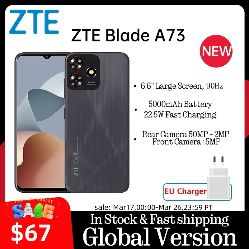 Global Version ZTE Blade A73 6.6