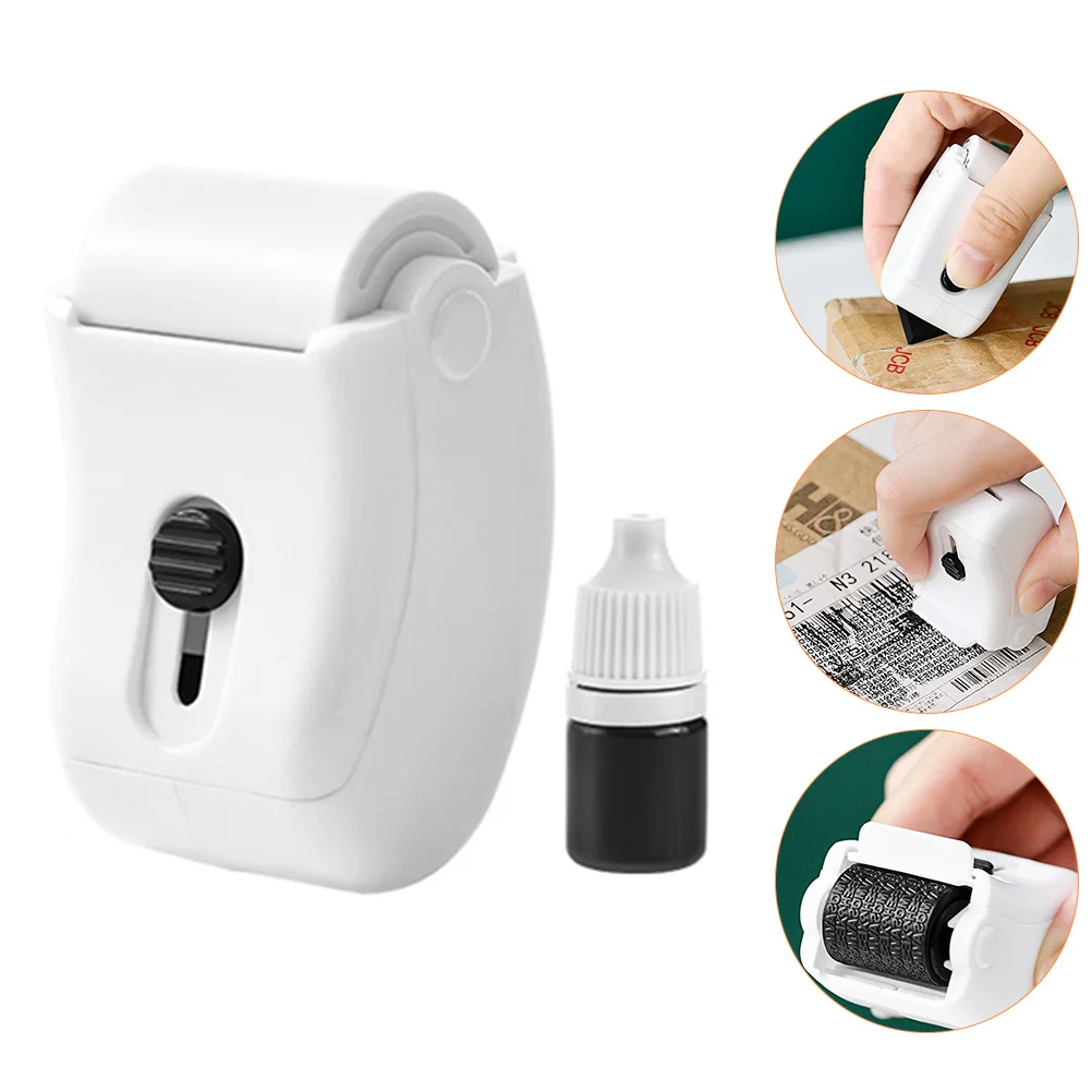 Rollers Convenient Id Stamp Information Protection Tool Privacy Accessory Office Security Stamper White Ink with Seal