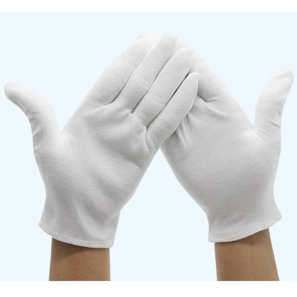 

6pcs Pure Cotton Work Gloves Lightweight Soft Protective For Industrial Cleaning Gardening Salon Safety Handwear