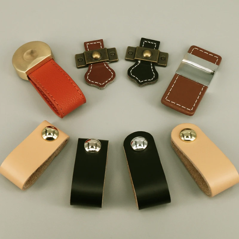 Modern Soft Leather Cabinet Handles Cupboard Door Knobs Dresser Drawer Pulls Furniture Handle Box Case Knobs