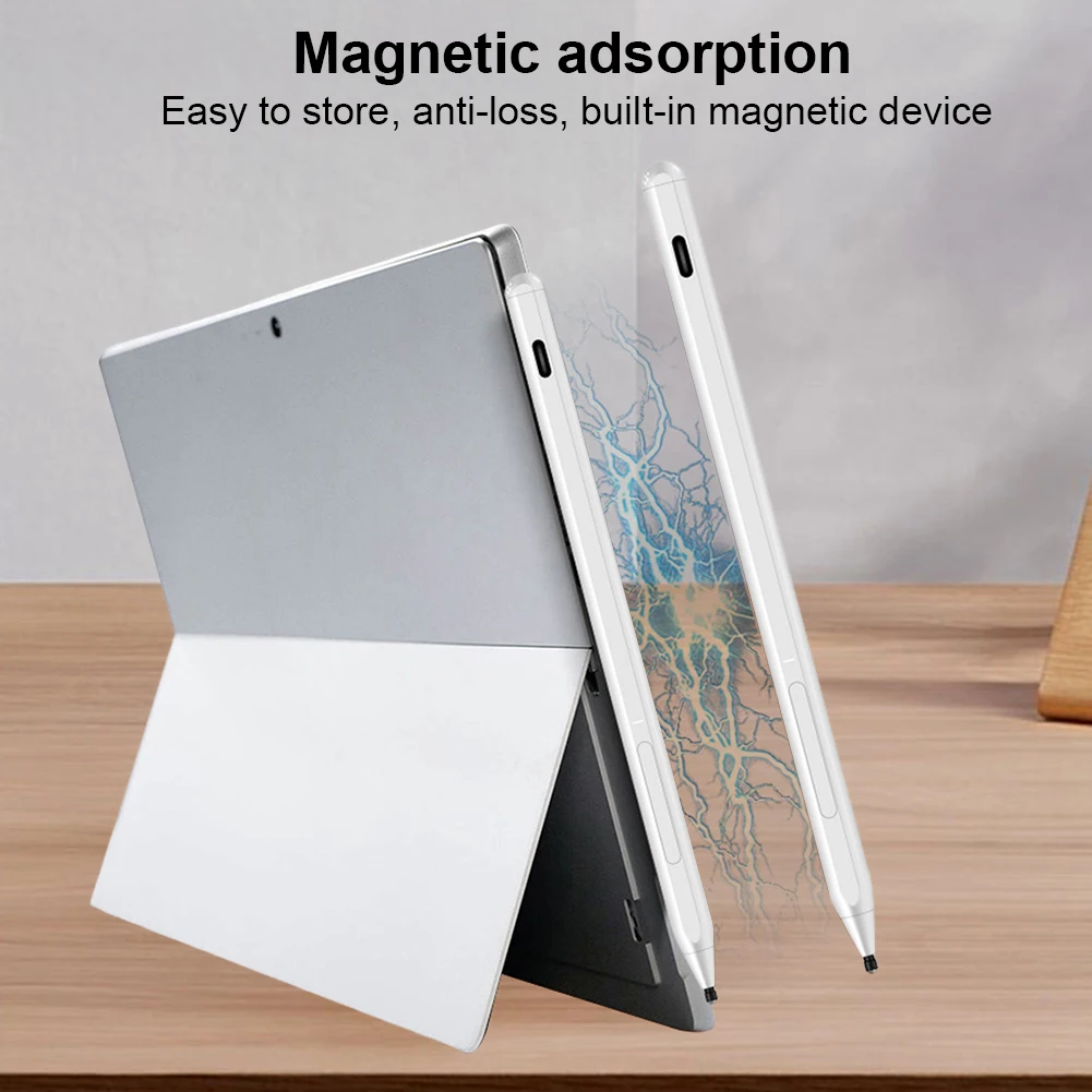 قلم ستايلس رفض اليد قلم مغناطيسي 4096 حساسية الضغط مع زر جانبي ممحاة لسطح مايكروسوفت