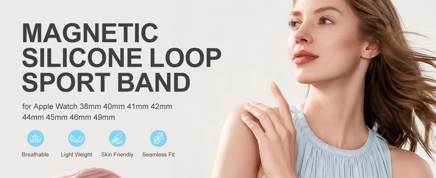 Magnetisches Gliederarmband für Apple Watch Ultra 3 2 Band 49 46 45 44 42 41 mm Silikon Sport iWatch Serie 11/10/9/8/7/6/SE 3 Armband – Detail 1