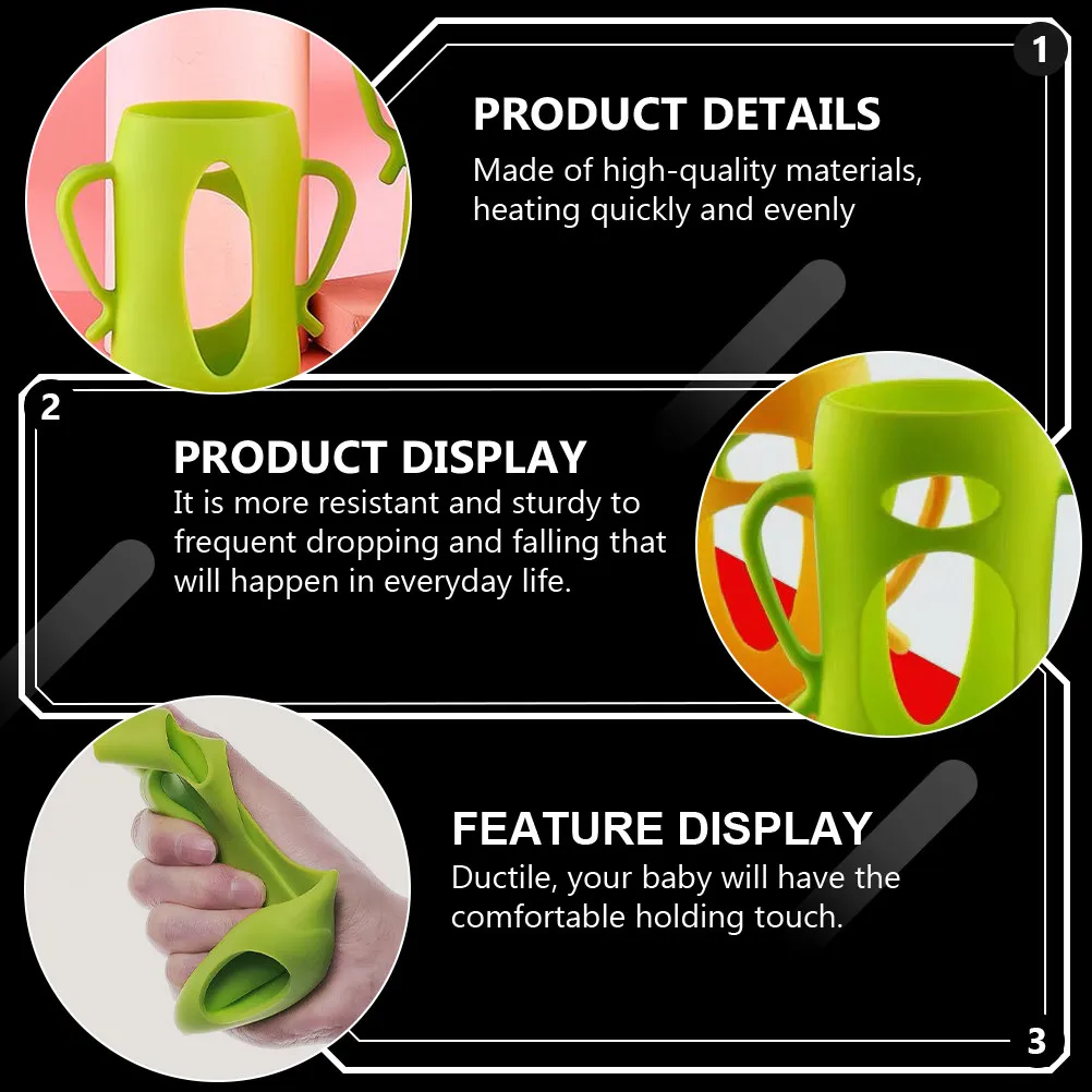 

2Pcs Silicone Baby Bottle Covers Drop Resistant Protective Sleeve Infant Feeding Bottle Case Anti Scald Soft Flexible Protector