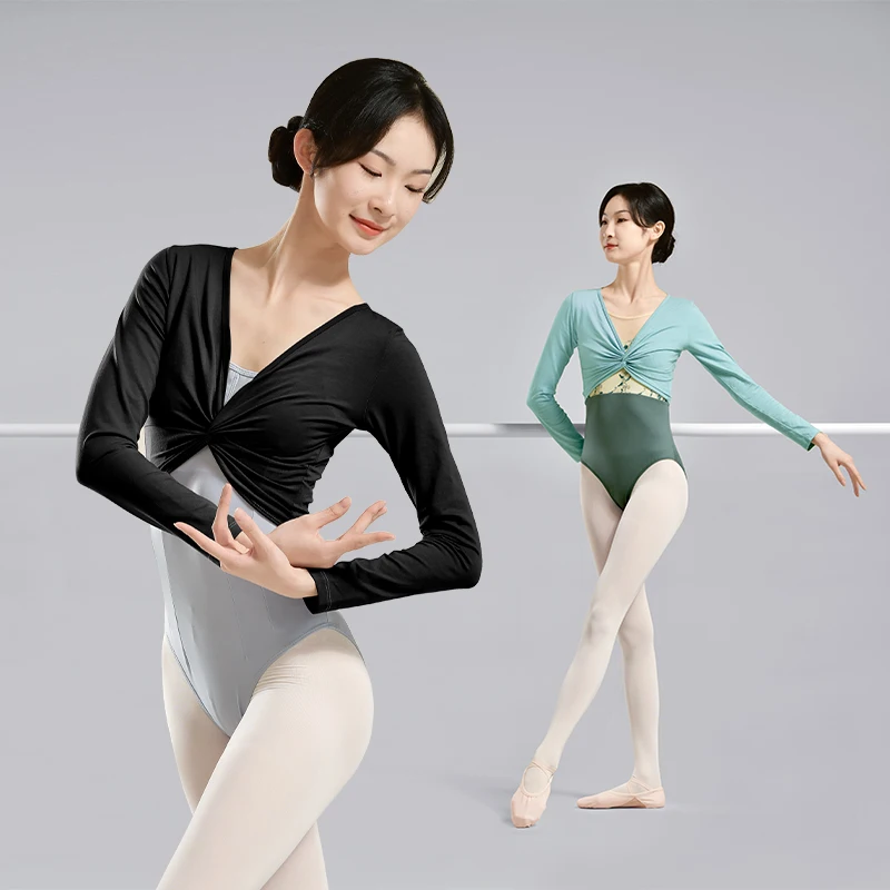 Women Dance Tops Ballet Dance Blouse Modern Classical Dance Coats Long Sleeve Adults Teen Dance Tops Ballet Outfits