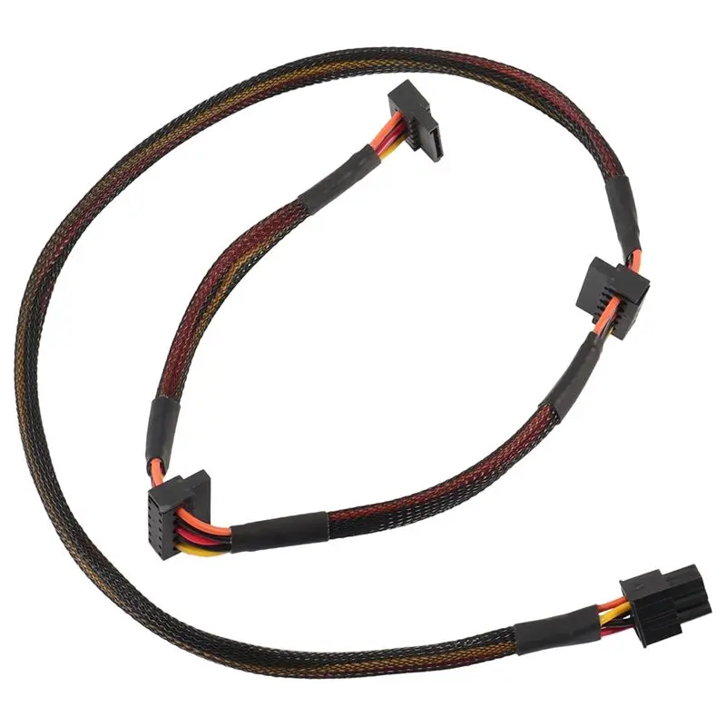 ABUL-3X Modular PSU 6Pin To 3-Port SATA Power Cable 18AWG Wire 80Cm For Antec NP TP ECO Series